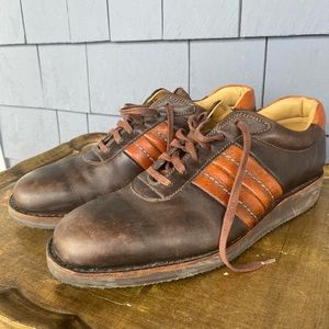 Heschung France Handmade Brown Leather Sport Trainer Sneakers 7.5